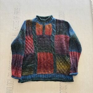 Vintage NorthStyle Patchwork Quarter Zip Sweater